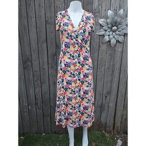 Boden Wrap Dress Joanna Cap Sleeve  Floral Midi Stretch Tie Neck size US 4P NWT